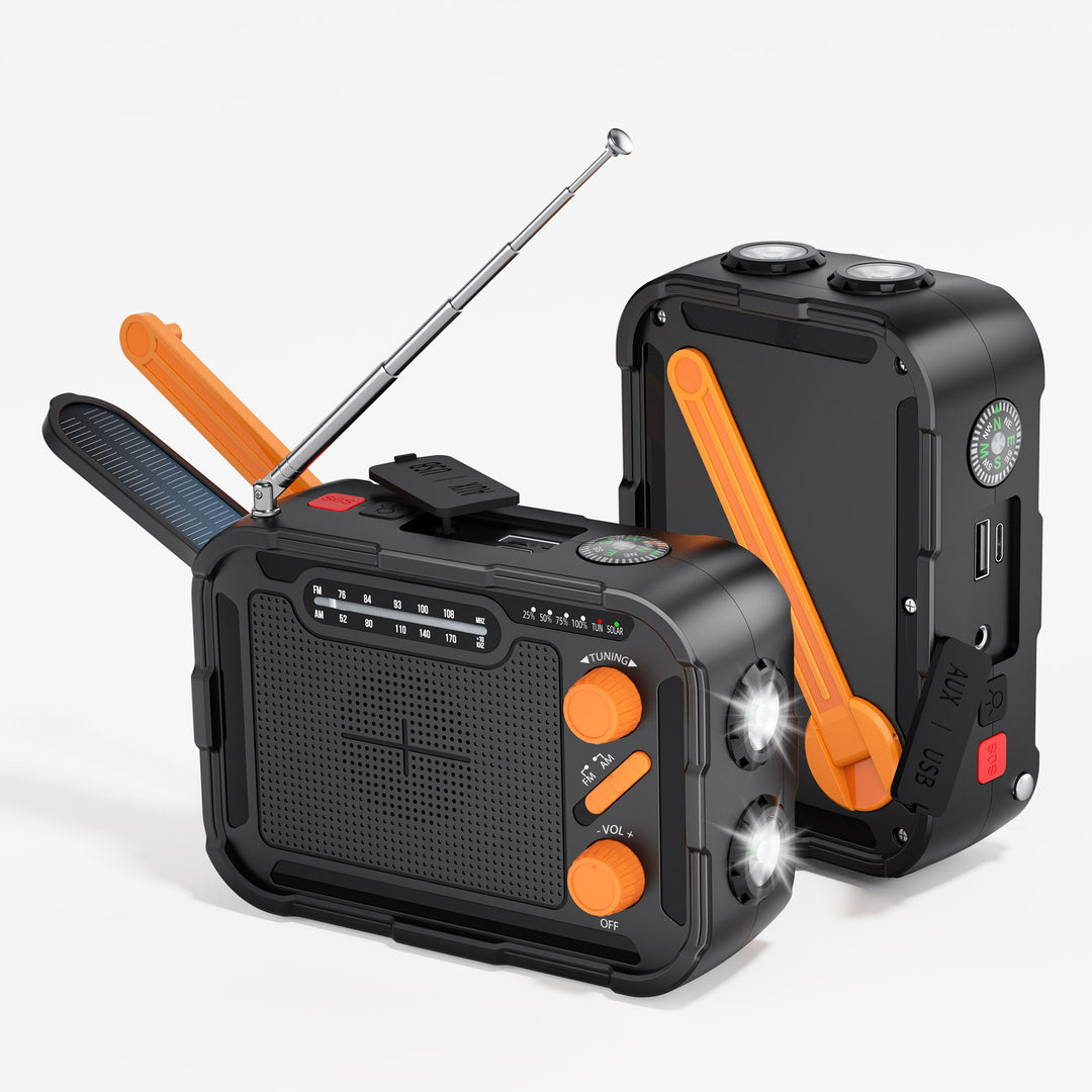 Multifunctional emergency radio with solar charger and flashlight Stornfield