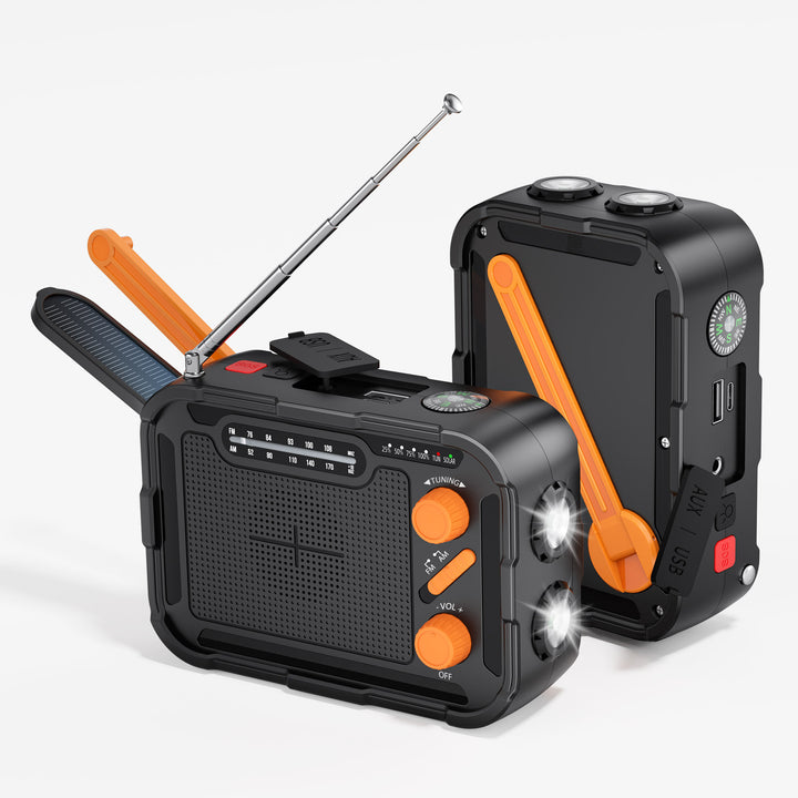 Multifunctional emergency radio with solar charger and flashlight Stornfield