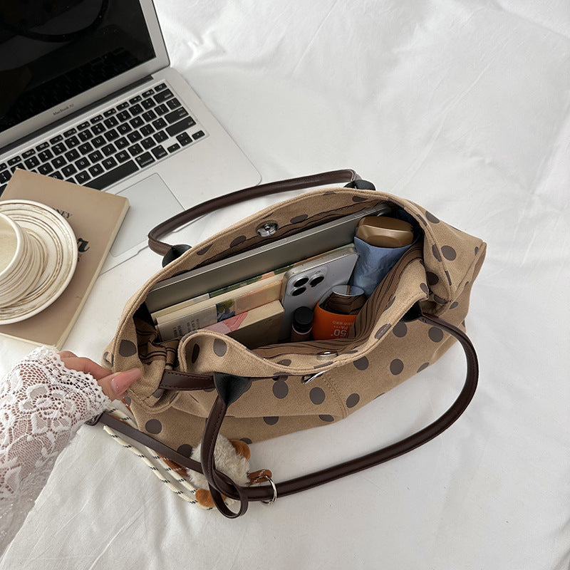Stylish Polka Dot Patterned Tote Bag
