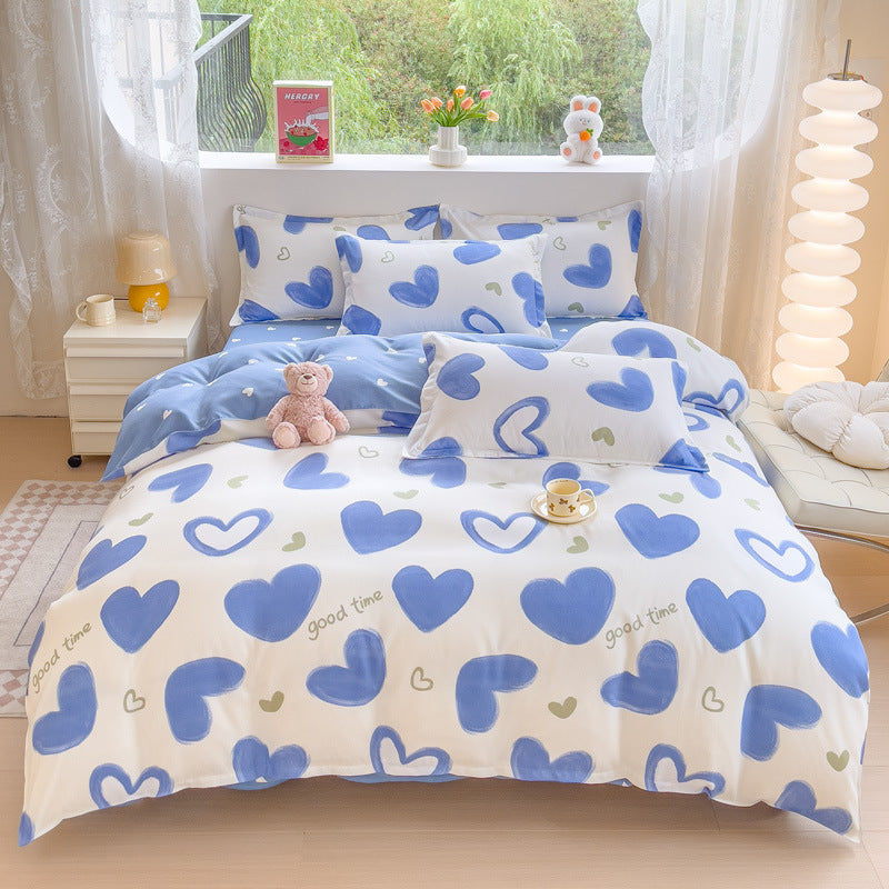Floral Patterned Reversible Duvet Cover Set