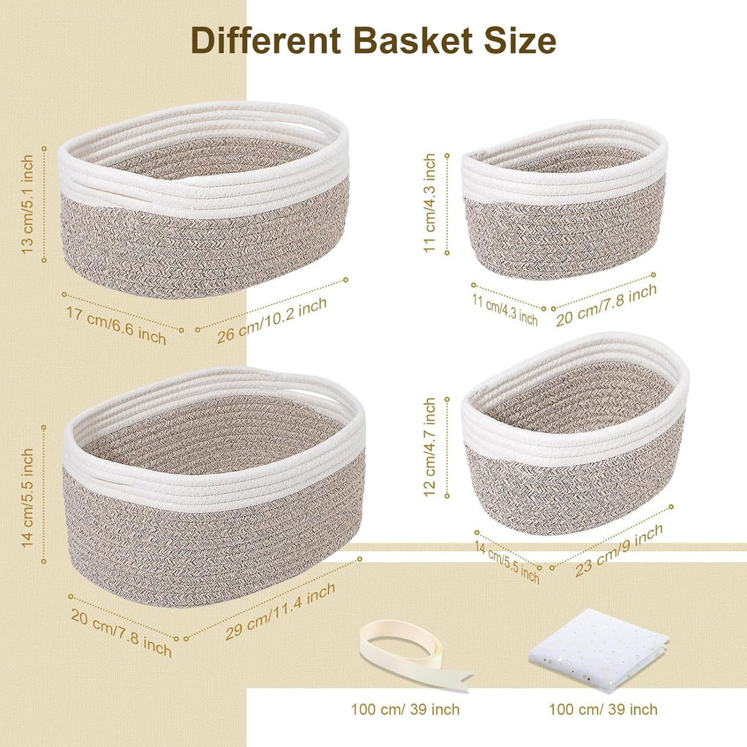 Women's storage basket made of natural cotton material Stornfield