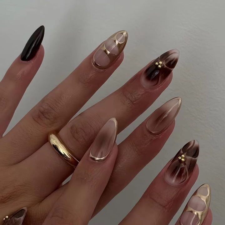 Elegant Pointed Press-On Nail Extensions Stornfield