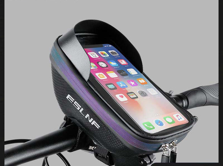 hard shell waterproof handlebar phone bag with touchscreen mount Stornfield