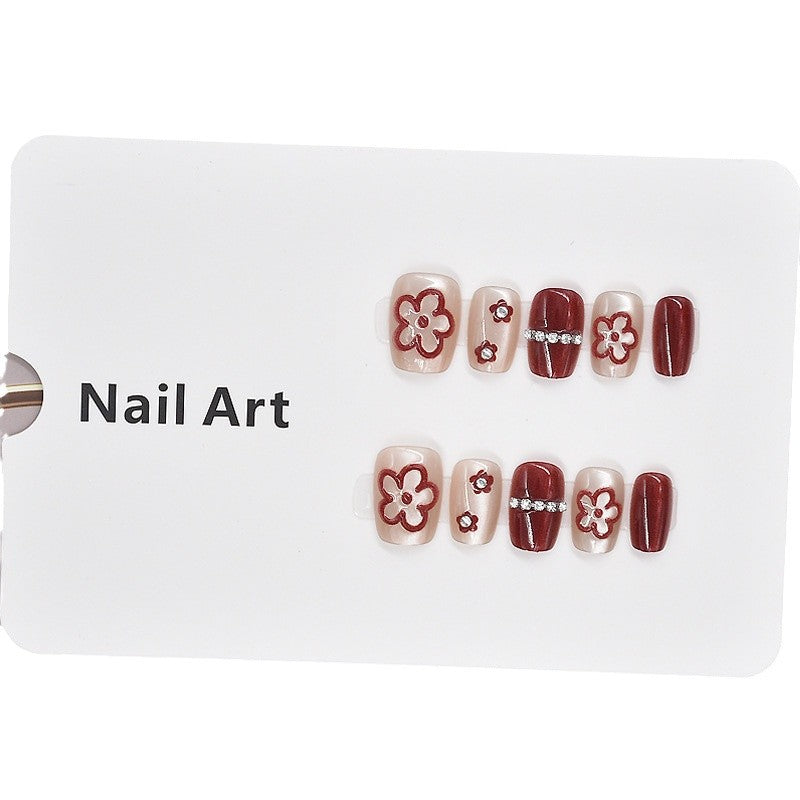 Floral Decorative Press-On Nail Set Stornfield