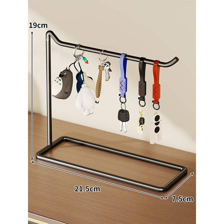 Desktop Keychain Organizer Stand Minimalist Metal Hanging Key Holder Rack