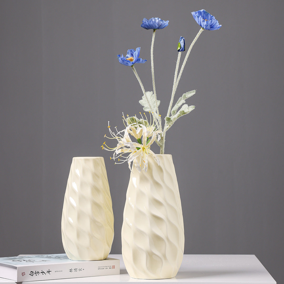 Textured Ceramic Flower Vase
