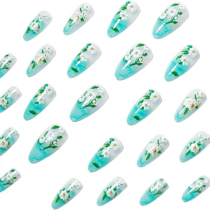 Elegant Artificial Nails in Floral Design Stornfield