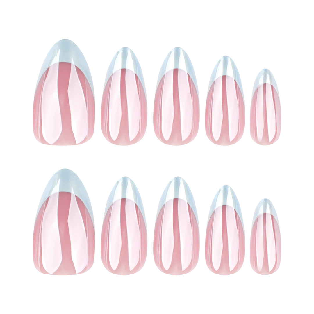 Elegant stiletto nails with high-gloss French tip design Stornfield