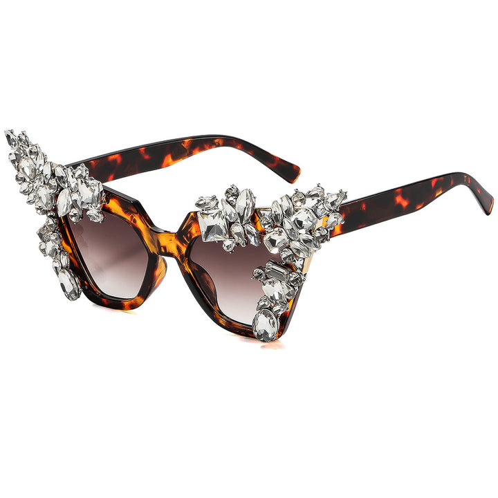 Ladies glamorous cat-eye sunglasses with extravagant crystal embellishments Stornfield