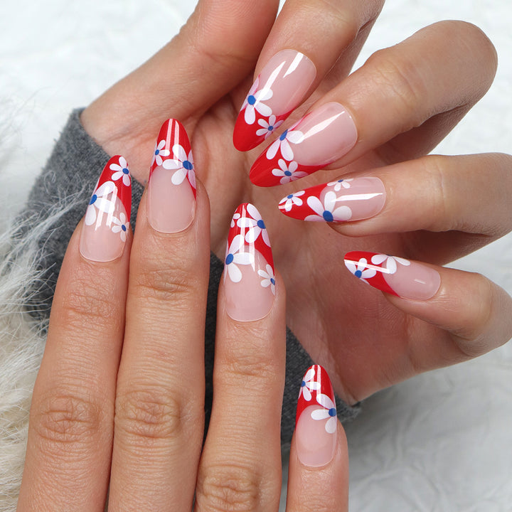 Floral Patterned Stiletto Press-On Nails Stornfield