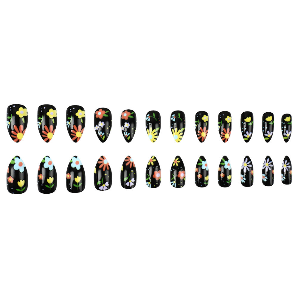 Floral Artistic Press-On Nails Stornfield