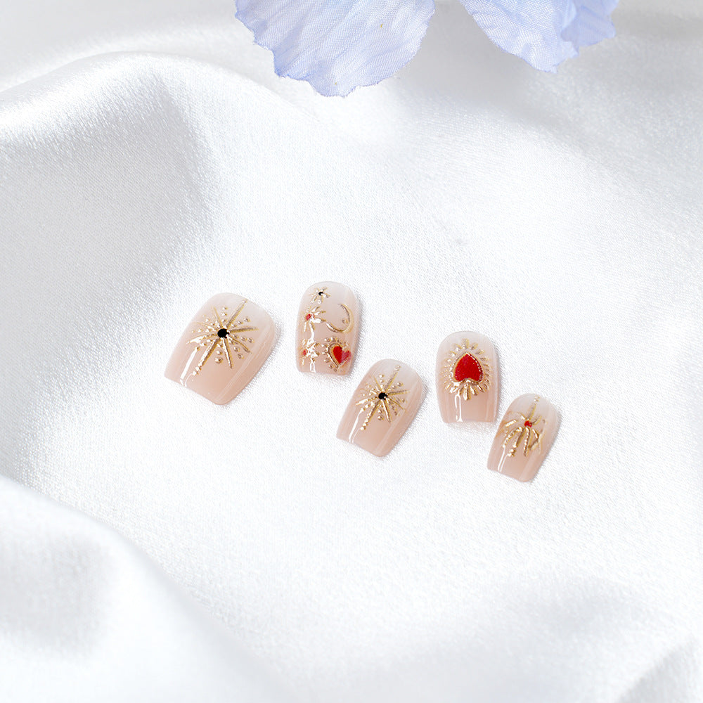 Artistic Press-On Nail Set with 3D Accents Stornfield