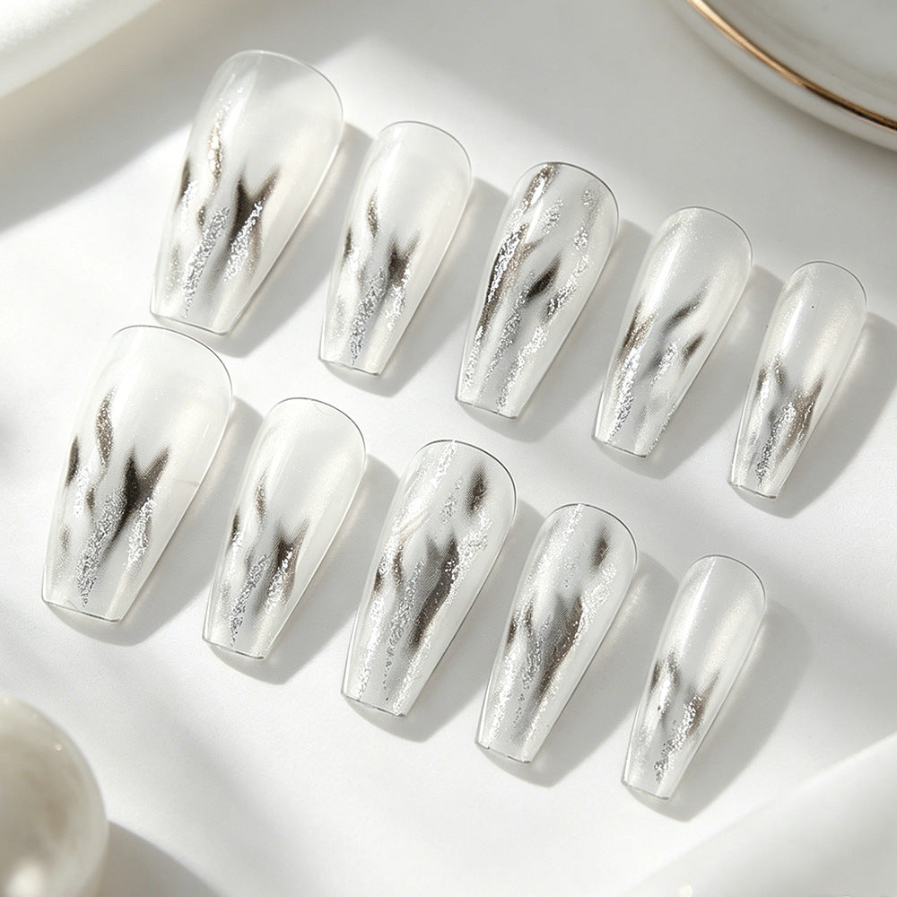 Elegant Metallic Finish Press-On Nails Stornfield