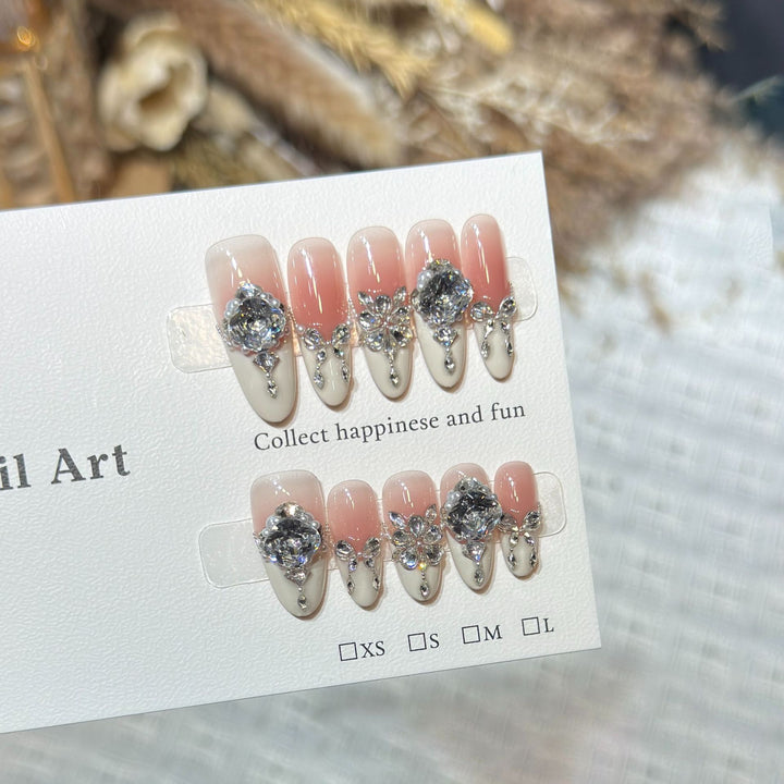 Glamorous Crystal-Embellished Stiletto Press-On Nails Stornfield