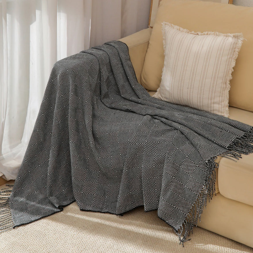 Geometric Textured Throw Blanket