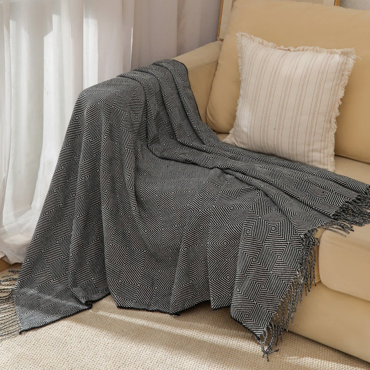 Geometric Textured Throw Blanket