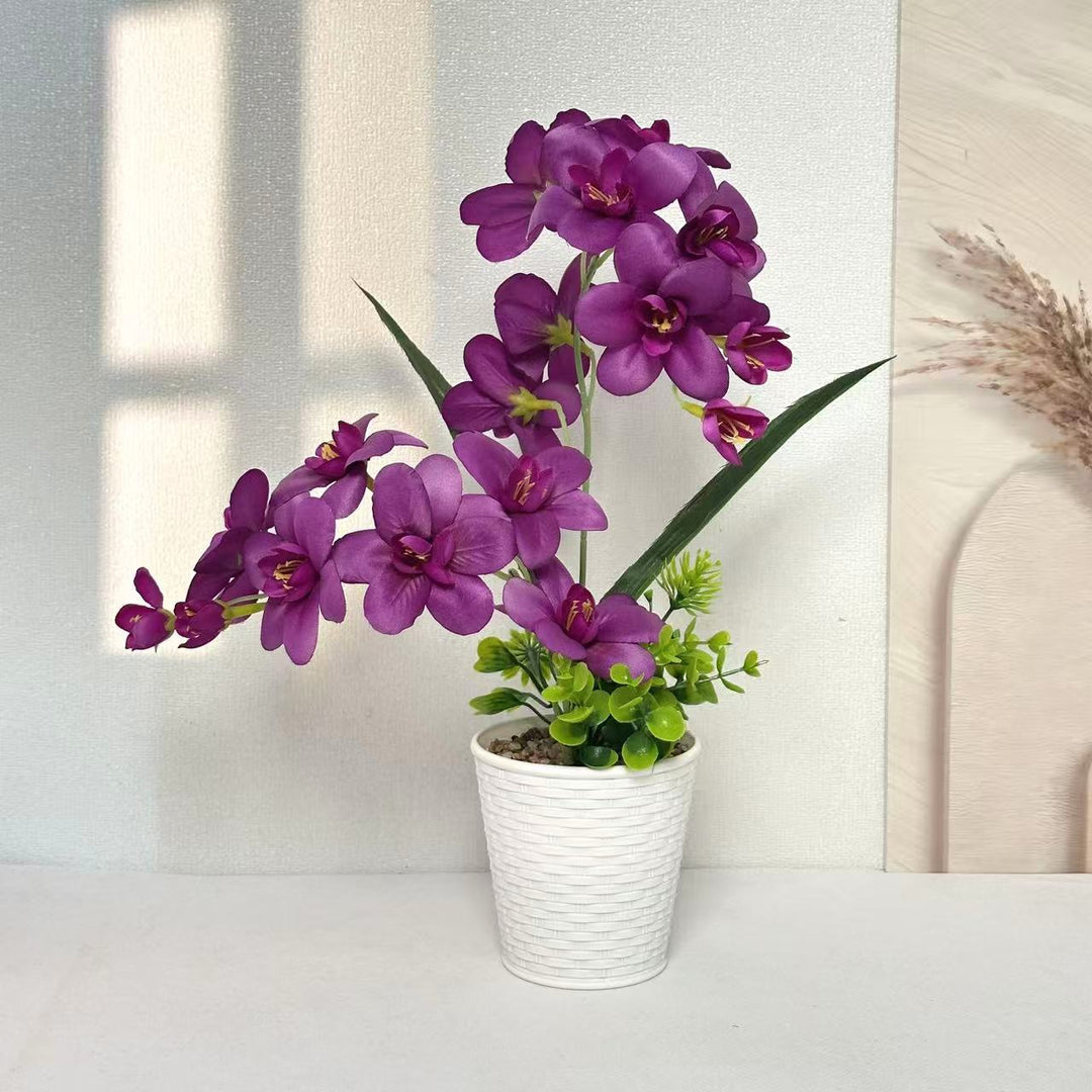 Artificial Orchid Plant Arrangement for Indoor Home Decor Display