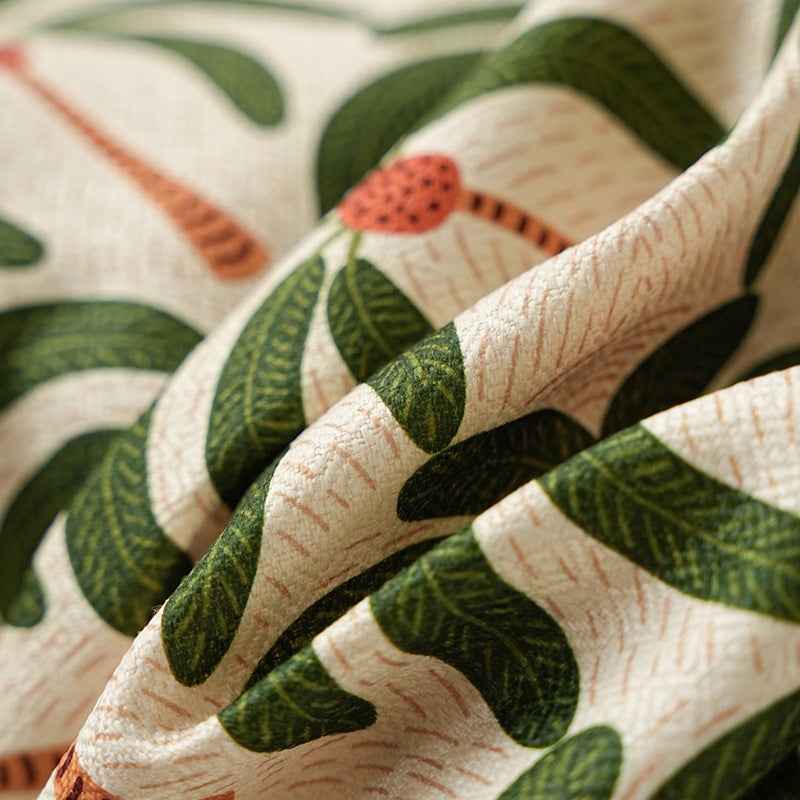 Rectangular printed table runner made of cotton blend with botanical ornament print Stornfield