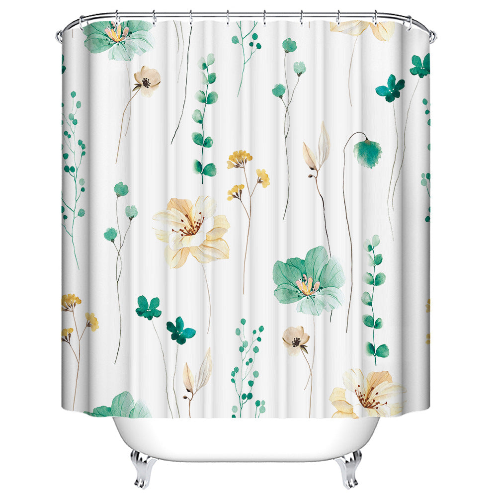 Leafy Floral Shower Curtain Stornfield