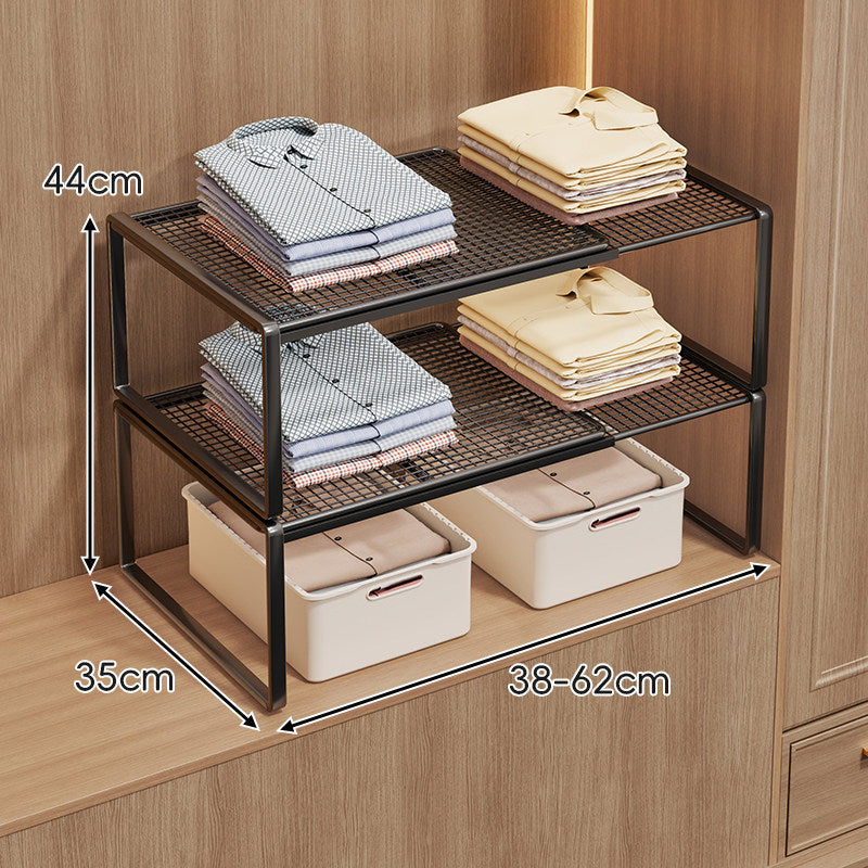 Adjustable Mesh Shelf Riser for Closet Countertop and Cabinet