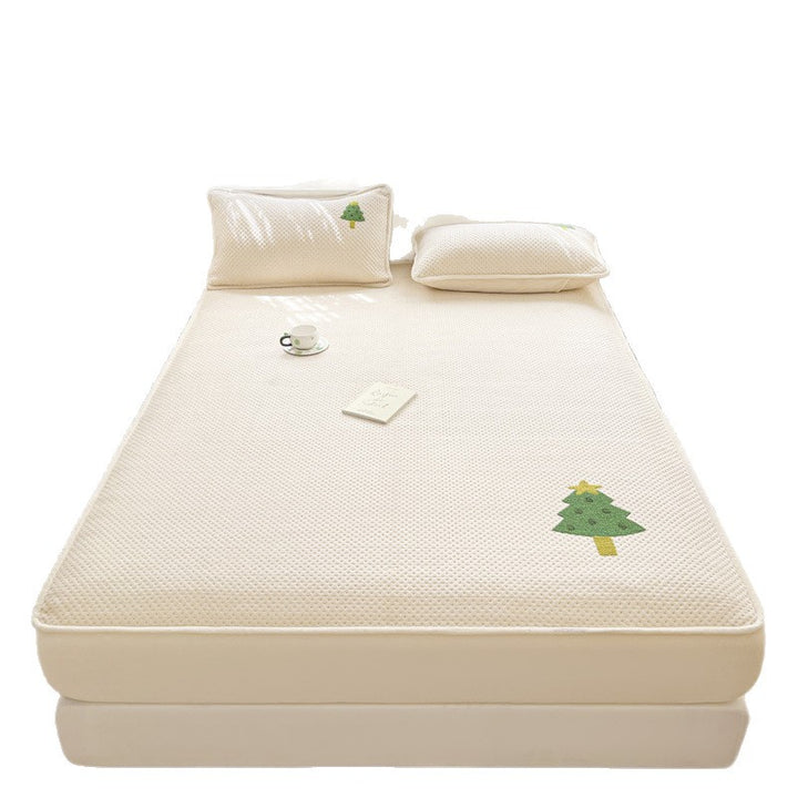 Plush Quilted Mattress Topper with Embroidered Puppy