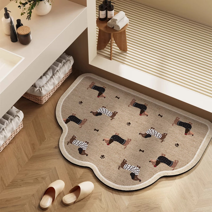 Playful Cartoon Character Bath Mat