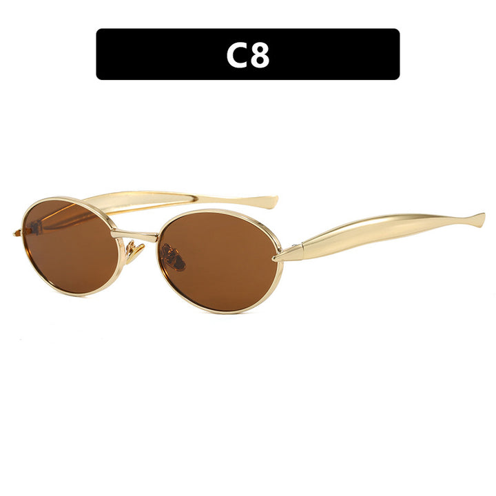 Women's fashionable sunglasses with oval frame and sparkling details Stornfield