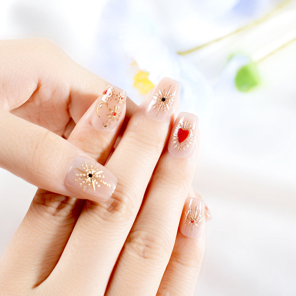 Artistic Press-On Nail Set with 3D Accents Stornfield