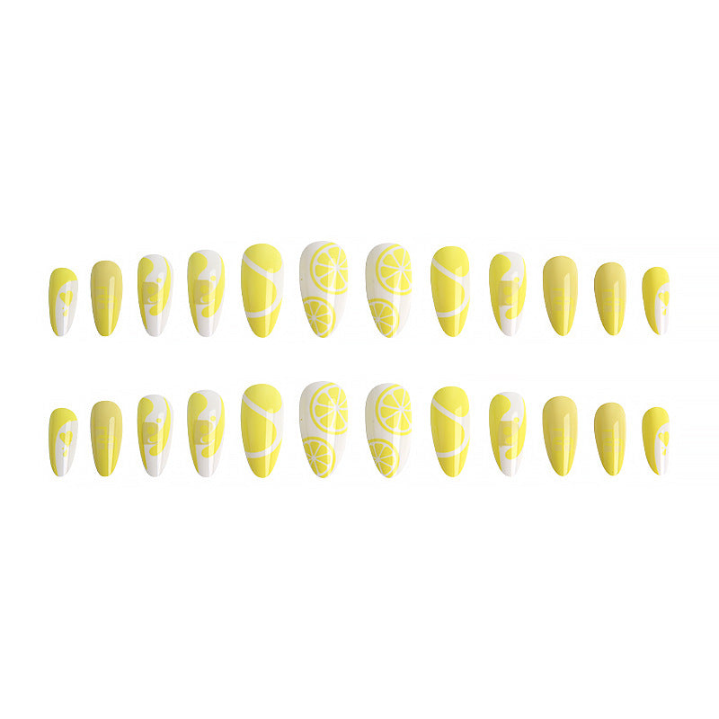Artificial nails with fruity lime motif Stornfield