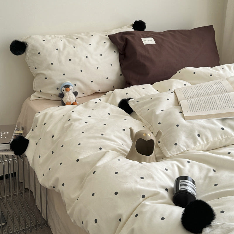 Cozy Polka Dot Duvet Cover Set