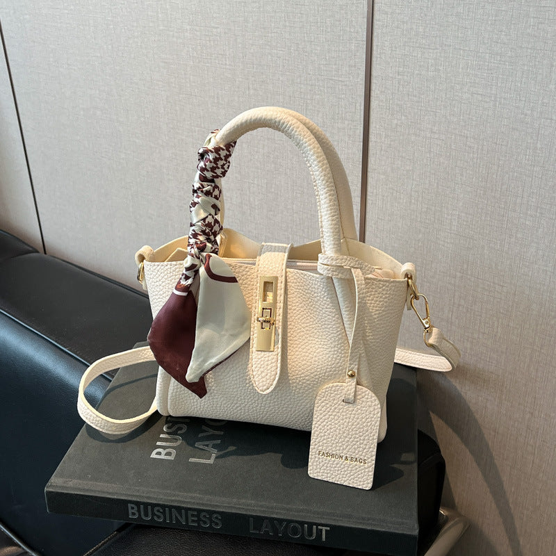 Textured Leather Mini Handheld Satchel