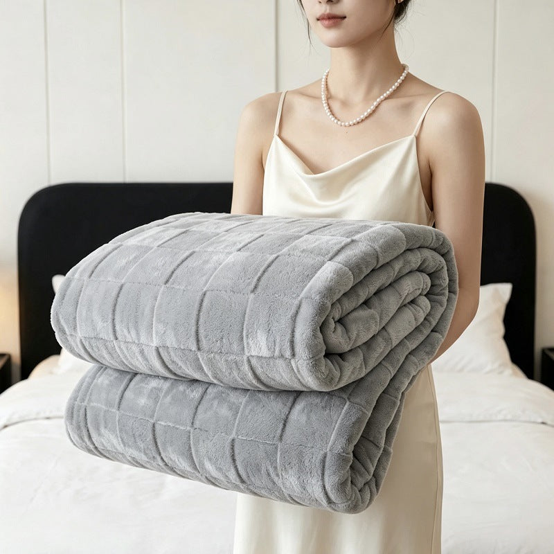 Textured Patchwork Fleece Blanket Stornfield