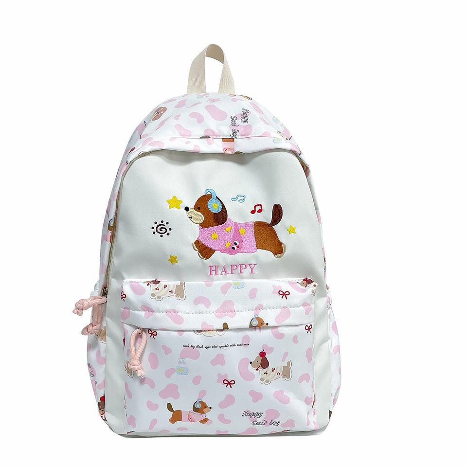 Backpack with Cheerful Dog Design and Multifunctional Compartment Layout Stornfield