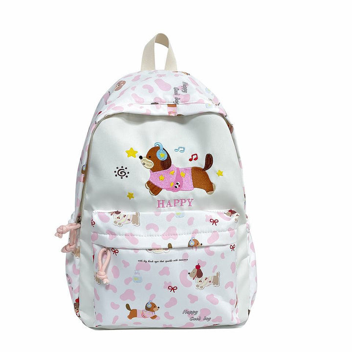 Backpack with Cheerful Dog Design and Multifunctional Compartment Layout Stornfield