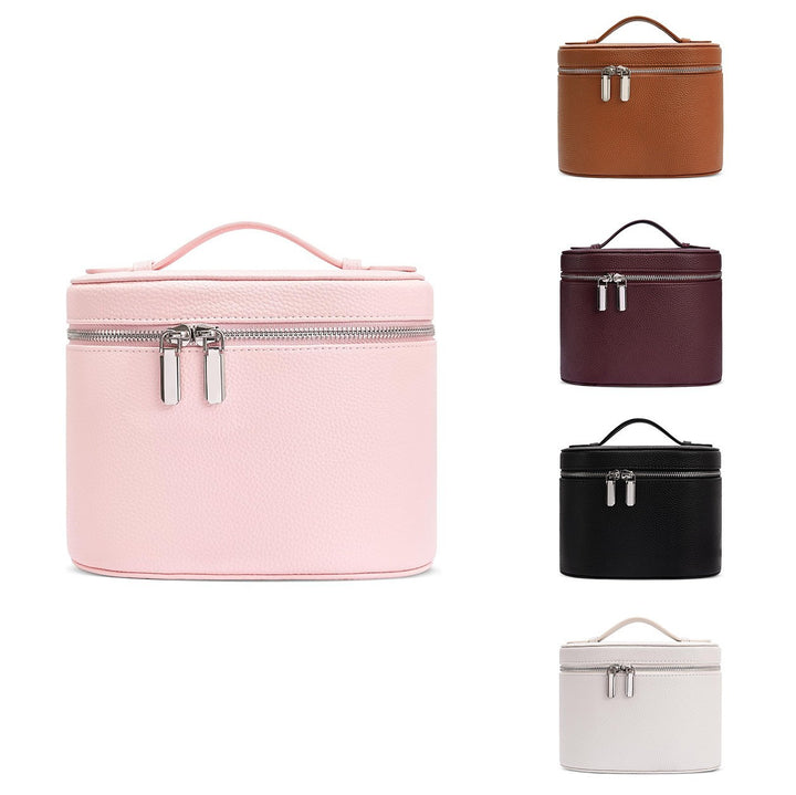 Cosmetic bag with practical carrying handle and double zipper Stornfield