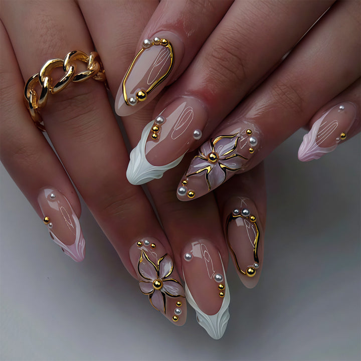 Luxury 3D Floral Nail Art Extensions Stornfield