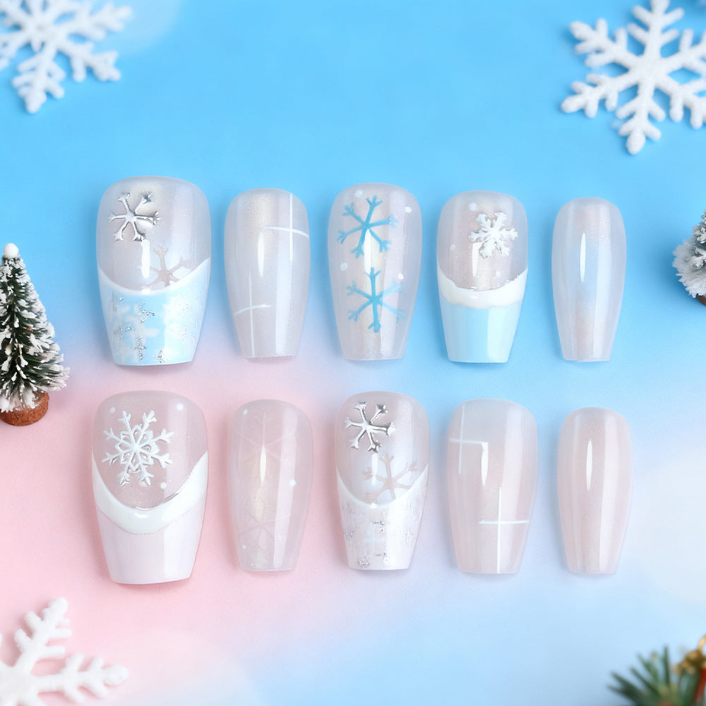 Stylish Winter-Themed Press-On Nails Stornfield