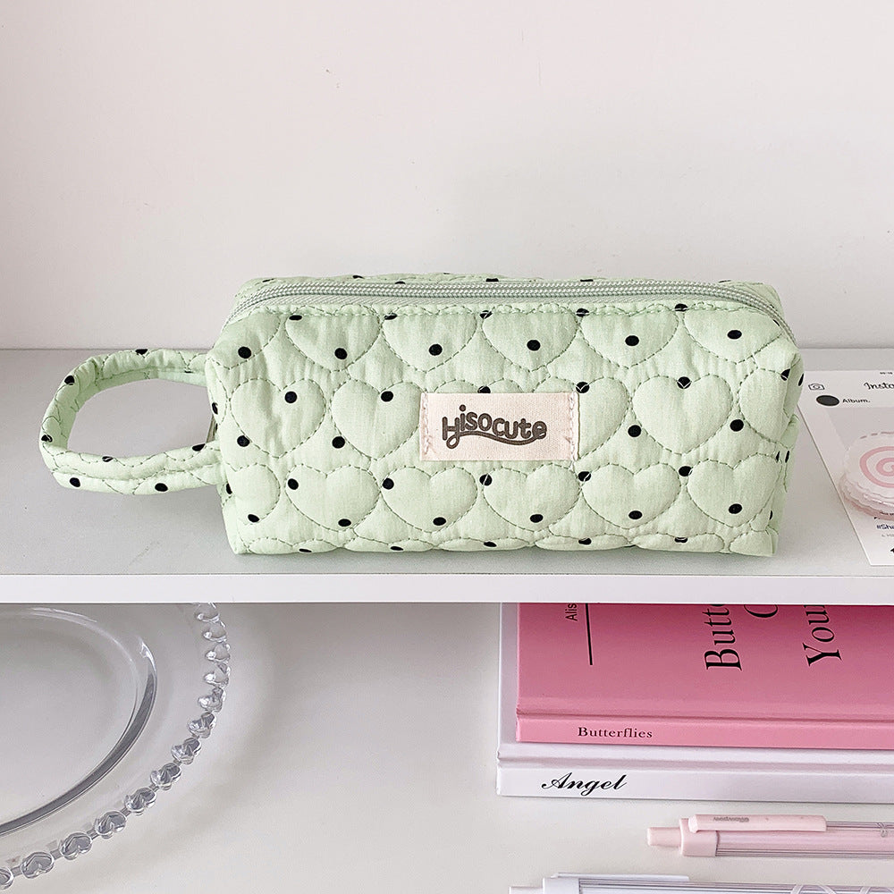 Quilted Heart-Shaped Pencil Case Stornfield