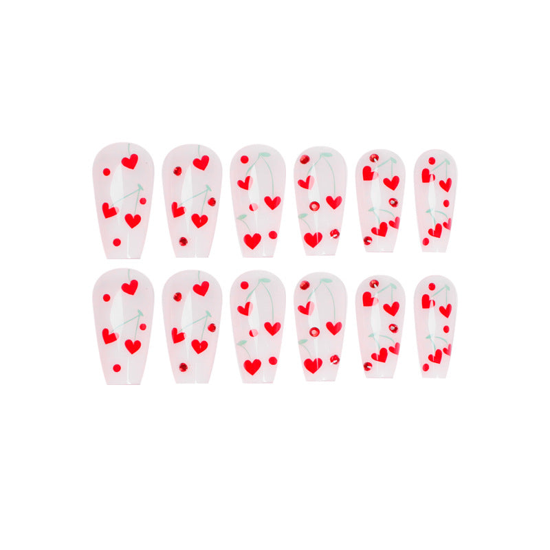 Artificial nail art with romantic heart design Stornfield