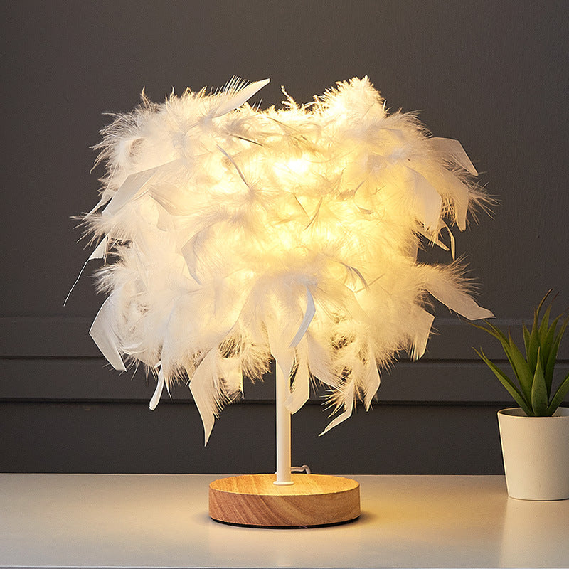 Feathered Accent Table Lamp
