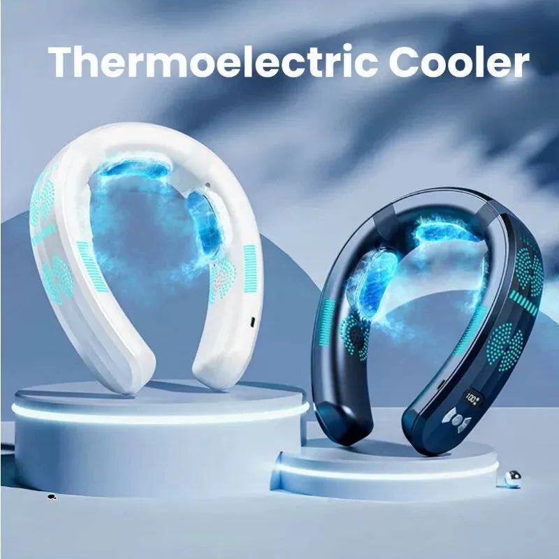 Unisex One Size Hands-Free Portable Neck Cooling Fan with LED Display and Adjustable Airflow Stornfield