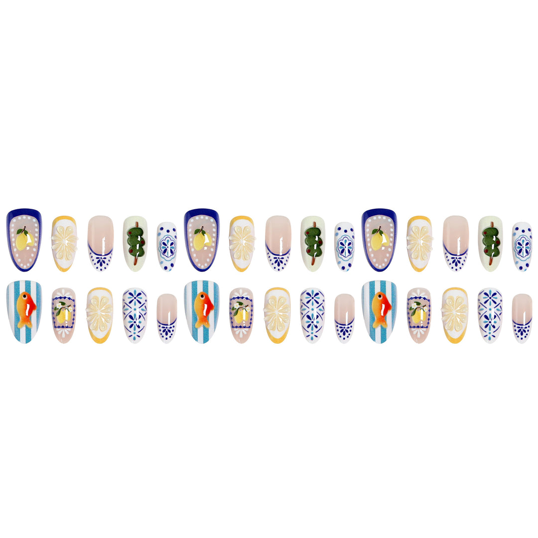 Artful nail tips with hand-drawn designs Stornfield