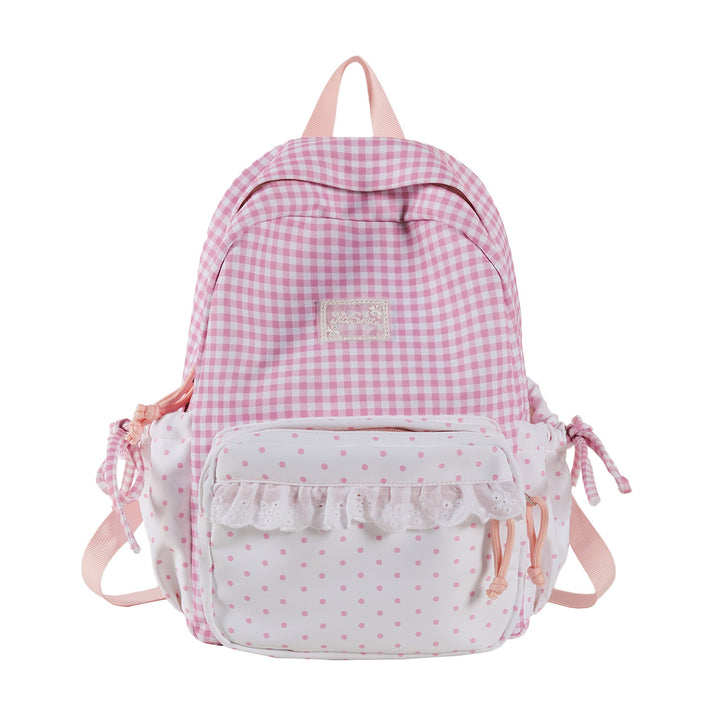 Playful Gingham and Polka Dot Backpack Stornfield