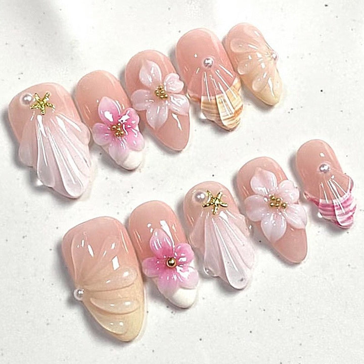 creative nail art set with maritime motifs and sparkling accents Stornfield