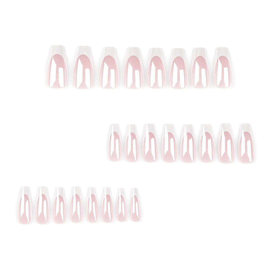 Elegant Nail Extensions with High Gloss Finish and Precise French Tip Stornfield