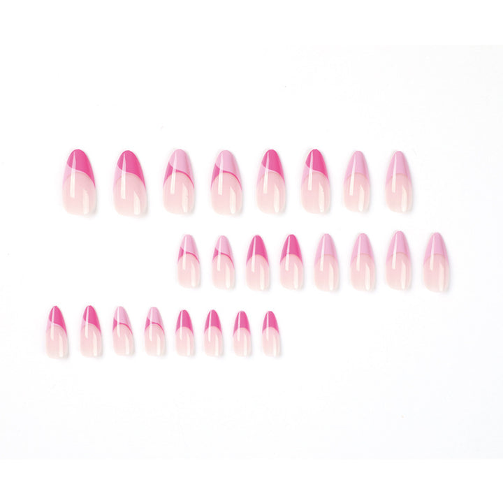 Artificial nail extensions with elegant glitter French tip design Stornfield