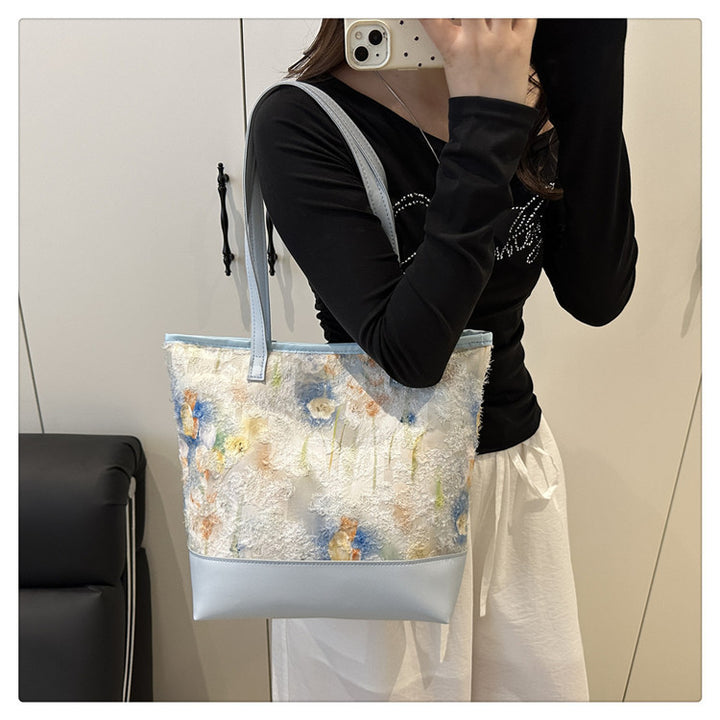Artistic Floral Embroidered Tote Bag Stornfield