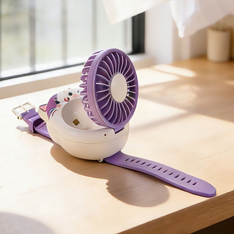 Women Portable Handheld Fan with Cute Cat Design Stornfield