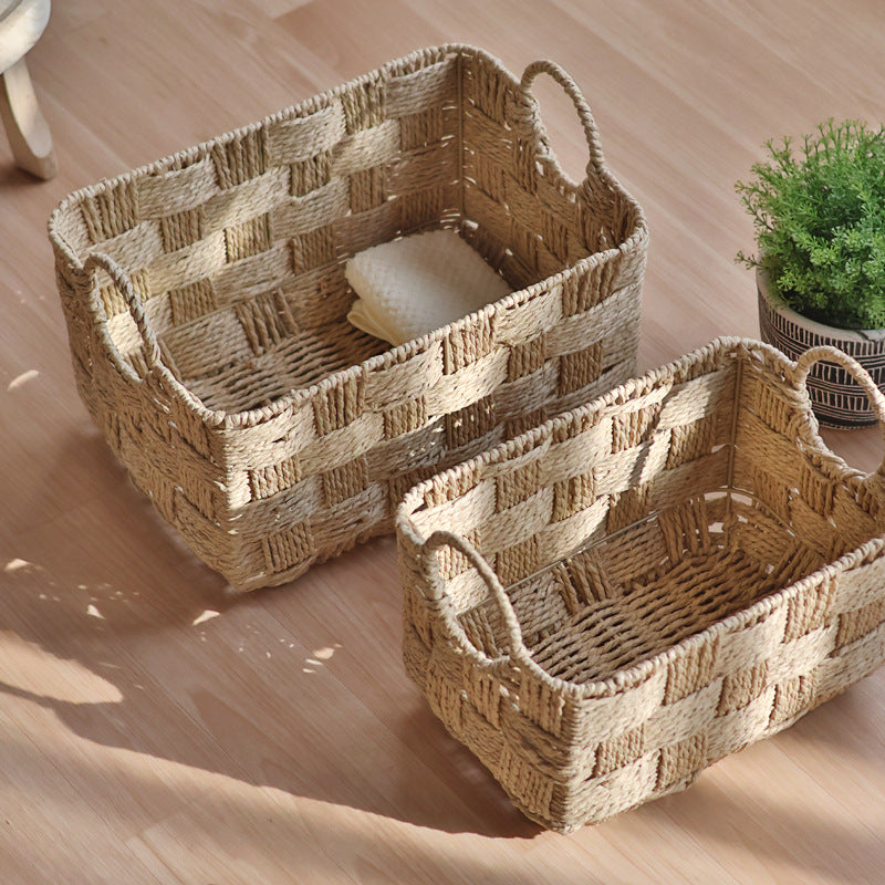 Handmade storage basket with practical handle Stornfield