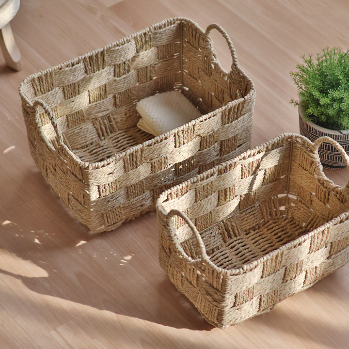 Handmade storage basket with practical handle Stornfield